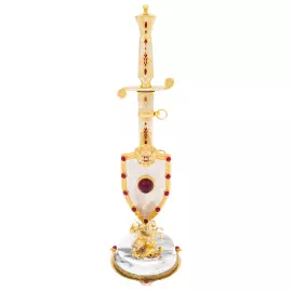 Кортик сувенирный "Георгий Победоносец" на подставке, Златоуст