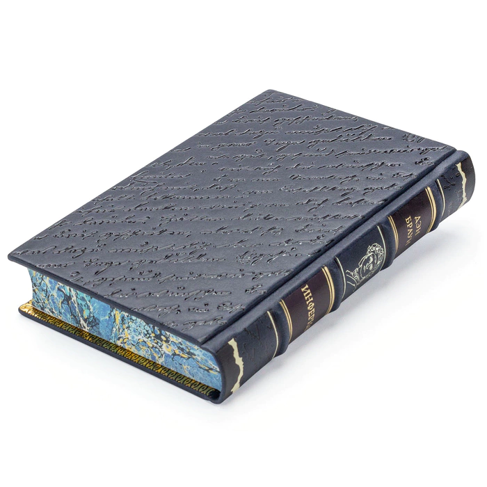 A leather-bound book by Dan Brown. Inferno"