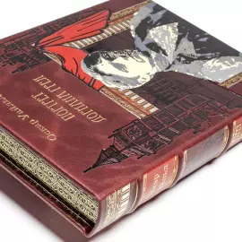 Книга в кожаном переплете "Оскар Уайльд. Портрет Дориана Грея" с французским переплетом
