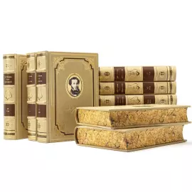 Книга в кожаном переплете "Собрание сочинений" Пушкин А.С., в 10 томах