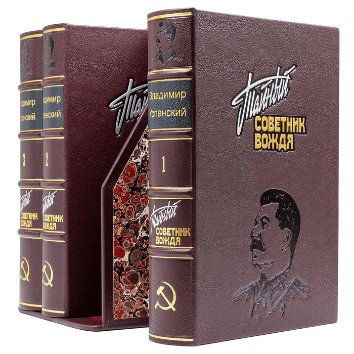 Книги в кожаном переплете "Тайный советник вождя" в 3-х томах, в футляре