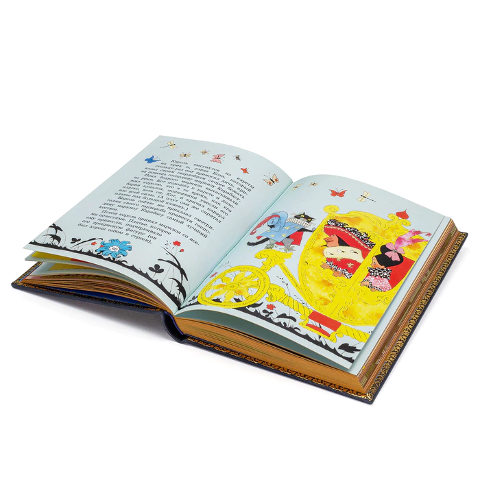 The leather-bound book Cinderella by Charles Perrault