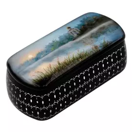 Шкатулка "Церковь Покрова на Нерли" Секачева, Федоскино