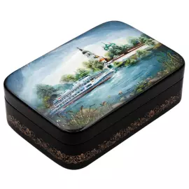 Шкатулка "Волга. Ярославль" Копалина, Федоскино