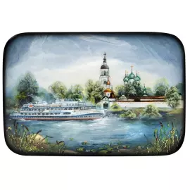 Шкатулка "Волга. Ярославль" Копалина, Федоскино
