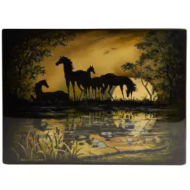 Ларец "В ночном" Кузнецова, Федоскино