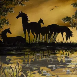 Ларец "В ночном" Кузнецова, Федоскино