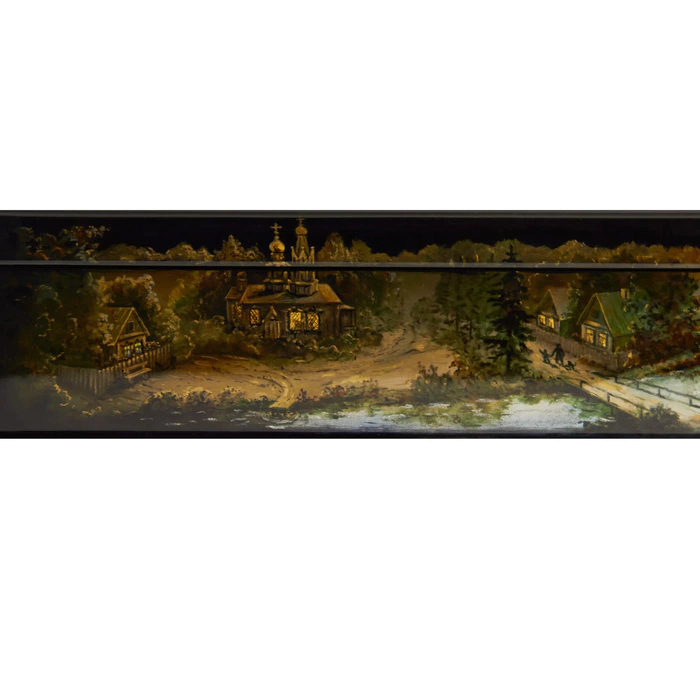 The casket "At night" by Kuznetsov, Fedoskino