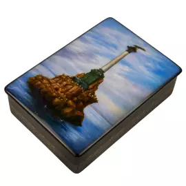 Шкатулка "Памятник затопленным кораблям" Голубенкова, Федоскино