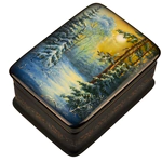 Casket "Winter Day" by Mitusov, Fedoskino