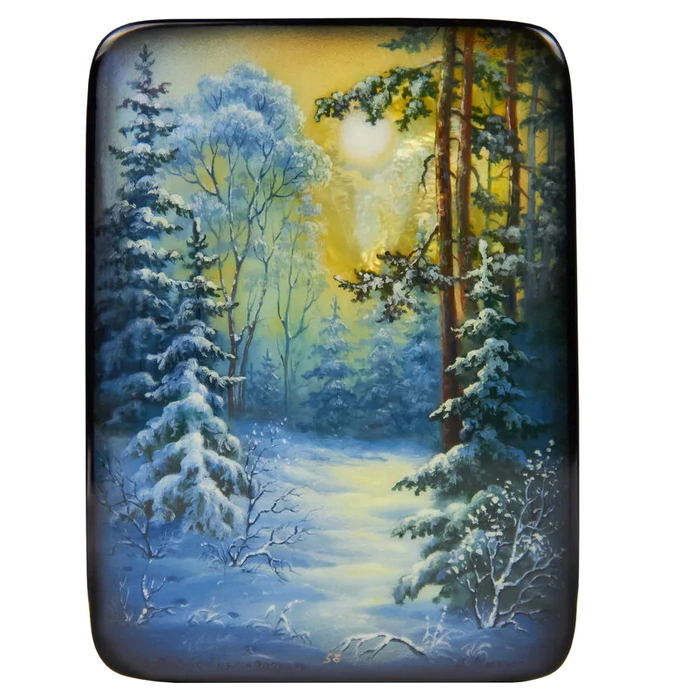 Casket "Winter Day" by Mitusov, Fedoskino