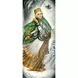 Шкатулка "Двенадцать месяцев" Подображная, Федоскино