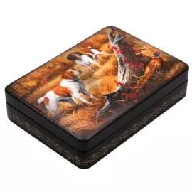 Шкатулка "Охота" Киселева, Федоскино