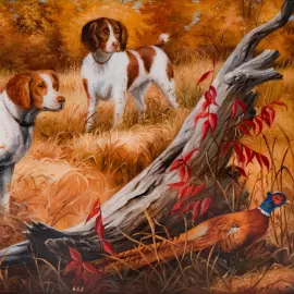 Шкатулка "Охота" Киселева, Федоскино