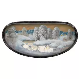 Шкатулка "Пейзаж.Зима" Козлов, Федоскино