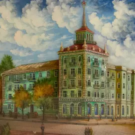 Шкатулка "Луганск" Ларишев, Федоскино