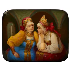 Шкатулка "Беседа" Шиковная, Федоскино