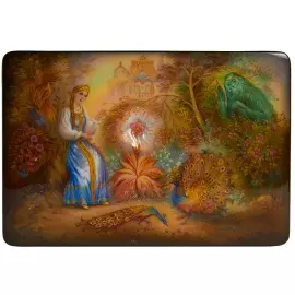 Шкатулка "Аленький цветочек" Бобровник, Федоскино