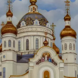 Шкатулка "Донецк. Храм Петра и Февронии" Беловодова, Федоскино