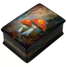 Шкатулка "Мухоморы" Корсакова, Федоскино