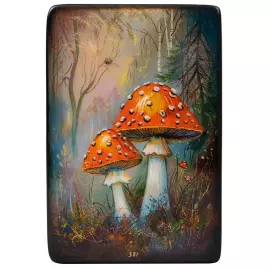 Шкатулка "Мухоморы" Корсакова, Федоскино