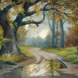 The box "Old oak" Mitusov, Fedoskino