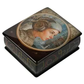 The box "A look into the future" by Krasnoslobodtsev, Fedoskino