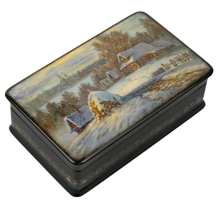 The box "Village" of the Sailors, Fedoskino