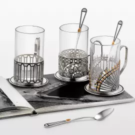 Подстаканник серебряный "Набережная Фонтанки" из коллекции "Мосты Петербурга"