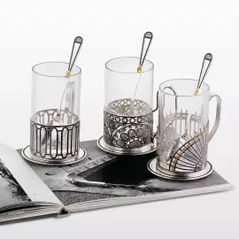 Подстаканник серебряный "Певческий мост" из коллекции "Мосты Петербурга"