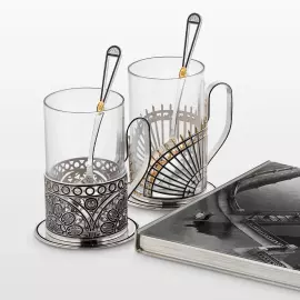 Подстаканник серебряный "Певческий мост" из коллекции "Мосты Петербурга"