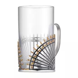 Подстаканник серебряный "Верхний лебяжий мост" из коллекции "Мосты Петербурга"