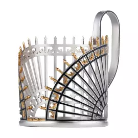 Подстаканник серебряный "Верхний лебяжий мост" из коллекции "Мосты Петербурга"