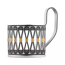 Подстаканник серебряный "Львиный мост" из коллекции "Мосты Петербурга"