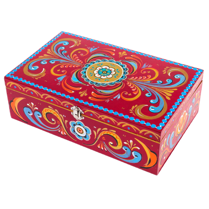 Set of 5 Christmas Tree toys in a red gift box