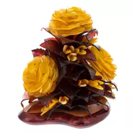 Композиция с цветами из янтаря "Солнечная"