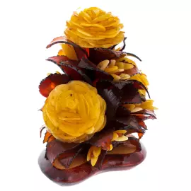 Композиция с цветами из янтаря "Солнечная"