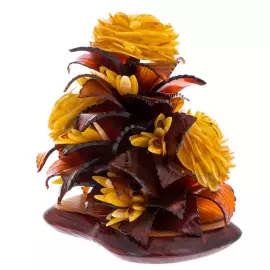 Композиция с цветами из янтаря "Солнечная"