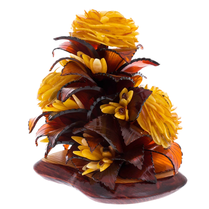 Composition with amber flowers "Sunny"