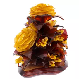 Композиция с цветами из янтаря "Солнечная"