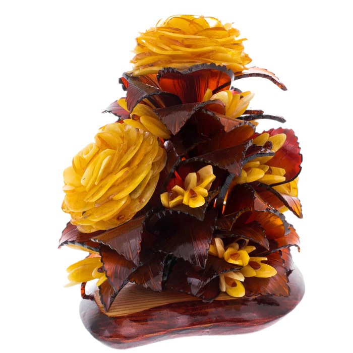 Composition with amber flowers "Sunny"