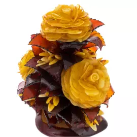 Композиция с цветами из янтаря "Солнечная"