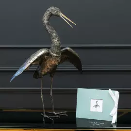 Скульптура из серебра "Цапля"