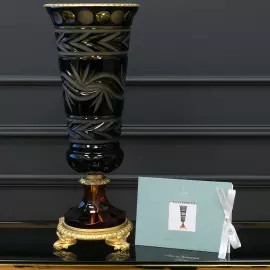 Vase of amber-blue crystal "Medici"