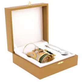 Подстаканник с нефритом "Гербовый" Златоуст