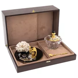 Caviar bowl with coral "Rusalka" Zlatoust