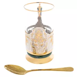 Cup holder with malachite "Coat of Arms" Zlatoust