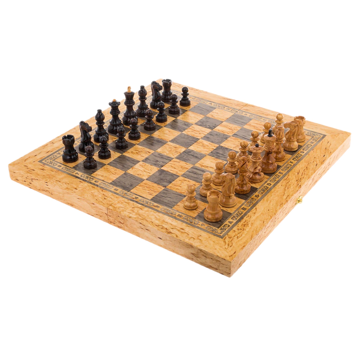 Karelian birch chess set "Classics"