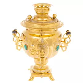 Самовар "Узорный" с малахитом, Златоуст