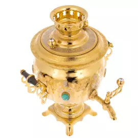 Самовар "Узорный" с малахитом, Златоуст